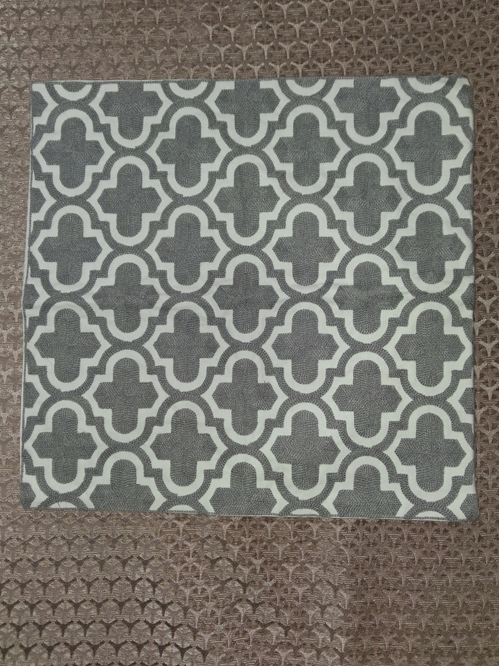 Set Of 2 Gray & White Geometric Decorative Pillow Cover